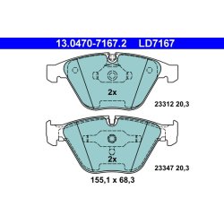 Brake Pad Set ATE 13.0470-7167.2 OE Ref 34116753668
