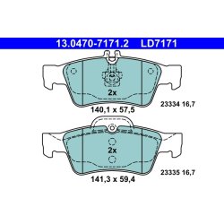 Plaquettes de frein ATE 13.0470-7171.2 pour MERCEDES