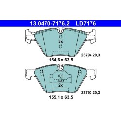 Brake Pad Set ATE 13.0470-7176.2 OE Ref 34116763618