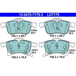 Brake Pad Set ATE 13.0470-7179.2 OE Ref 93179707
