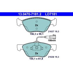 Jeu de plaquettes de frein ATE 13.0470-7181.2 pour ALFA ROMEO GT OE 77362683