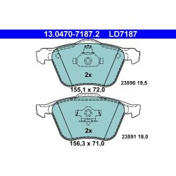 Jeu de plaquettes de frein ATE 13.0470-7187.2 pour VOLVO OE 274285