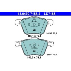 Jeu de plaquettes de frein ATE 13.0470-7188.2 pour VOLVO XC90 OE 274331