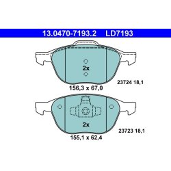 Brake Pad Set ATE 13.0470-7193.2 OE Ref 1321517