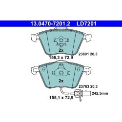 Brake Pad Set ATE 13.0470-7201.2 OE Ref 8E0698151G
