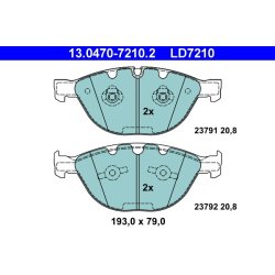 Brake Pad Set ATE 13.0470-7210.2 OE Ref 34116764312