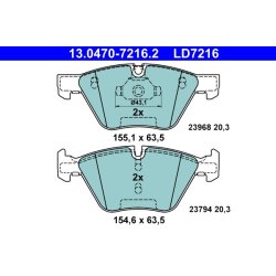 Brake Pad Set ATE 13.0470-7216.2 OE Ref 34116799166