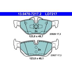 Brake Pad Set ATE 13.0470-7217.2 OE Ref 34216773161