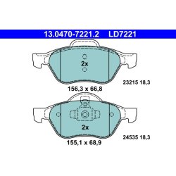 Jeu de plaquettes de frein ATE 13.0470-7221.2 pour RENAULT, CLIO, MEGANE, SCENIC
