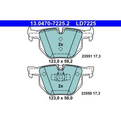 Brake Pad Set ATE 13.0470-7225.2 OE Ref 34216775678