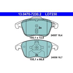 Jeu de plaquettes de frein ATE 13.0470-7230.2 pour CITROËN, DS, PEUGEOT OE 425397