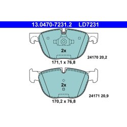 Brake Pad Set ATE 13.0470-7231.2 OE Ref 34114074370