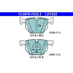 Brake Pad Set ATE 13.0470-7232.2 OE Ref 34216776937