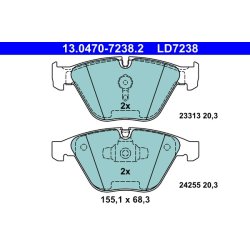 Brake Pad Set ATE 13.0470-7238.2 OE Ref 34116794917