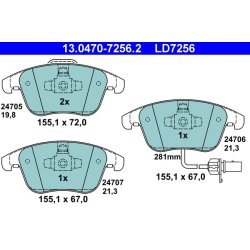 Brake Pad Set ATE 13.0470-7256.2 OE Ref 8K0698151F