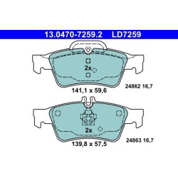Brake Pad Set ATE 13.0470-7259.2 OE Ref 0034205120