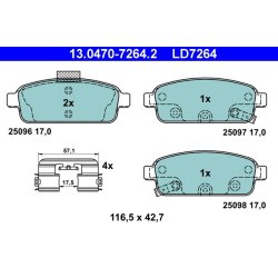 Brake Pad Set ATE 13.0470-7264.2 OE Ref 542039