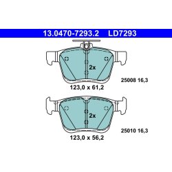 Plaquettes de frein ATE 13.0470-7293.2 pour AUDI, CUPRA, SEAT, SKODA, VW