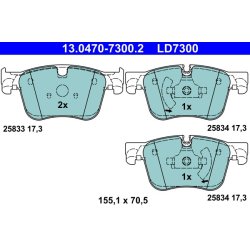 Jeu de plaquettes de frein ATE 13.0470-7300.2 pour CITROËN, PEUGEOT OE 1612412380