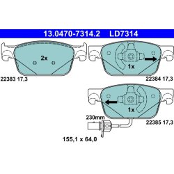 Brake Pad Set ATE 13.0470-7314.2 OE Ref 8W0698151AG