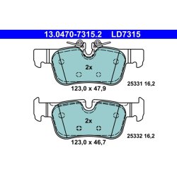 Brake Pad Set ATE 13.0470-7315.2 OE Ref 34206885547
