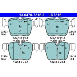 Brake Pad Set ATE 13.0470-7316.2 OE Ref 0004208300