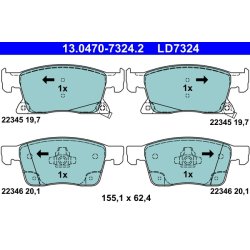 Jeu de plaquettes de frein ATE 13.0470-7324.2 pour CHEVROLET, VAUXHALL OE 13478301