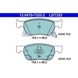 Brake Pad Set ATE 13.0470-7325.2 OE Ref 39103797