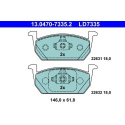 Brake Pad Set ATE 13.0470-7335.2 OE Ref 2Q0698151E