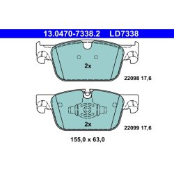 Brake Pad Set ATE 13.0470-7338.2 OE Ref 31423651