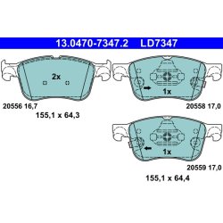Brake Pad Set ATE 13.0470-7347.2 OE Ref 2209149