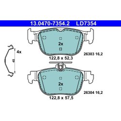 Brake Pad Set ATE 13.0470-7354.2 OE Ref 5WA698451E
