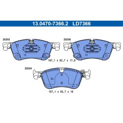 Jeu de plaquettes de frein ATE 13.0470-7366.2 pour MERCEDES, NISSAN OE A4204212200