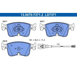 Brake Pad Set ATE 13.0470-7371.2 OE Ref 5WA698151G