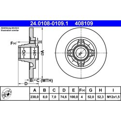 Brake Disc ATE 24.0108-0109.1