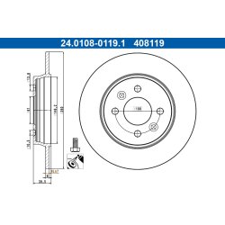 Brake Disc ATE 24.0108-0119.1 OE Ref 440A00868R