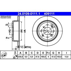 Brake Disc ATE 24.0109-0111.1 OE Ref 42510SR3000