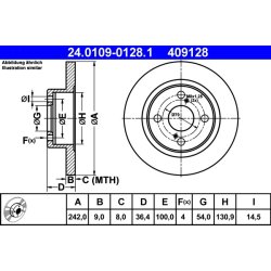 Brake Disc ATE 24.0109-0128.1 OE Ref 4243112120
