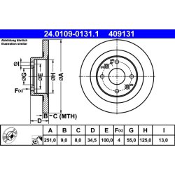 Brake Disc ATE 24.0109-0131.1 OE Ref BB4C26251