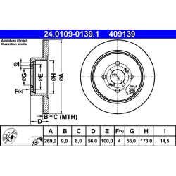 Brake Disc ATE 24.0109-0139.1 OE Ref 4243112250