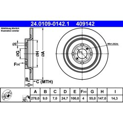 Brake Disc ATE 24.0109-0142.1 OE Ref 424310D060