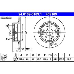 Brake Disc ATE 24.0109-0169.1 OE Ref 42510TA0A01