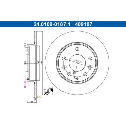 Brake Disc ATE 24.0109-0187.1 OE Ref B45G26251B