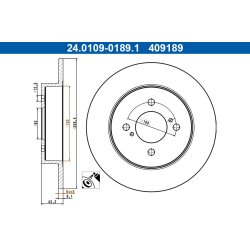 Disque de frein ATE 24.0109-0189.1 pour SUZUKI SWIFT OE 55611-71L01