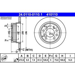 Disque de frein ATE 24.0110-0110.1 pour BMW Série 5, référence d'origine 34211103683