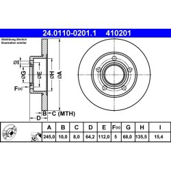 Brake Disc ATE 24.0110-0201.1 OE Ref 4A0615601A