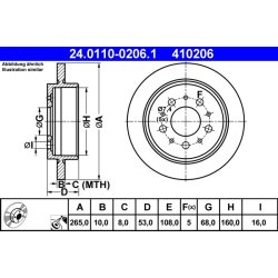 Brake Disc ATE 24.0110-0206.1 OE Ref 1359290