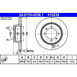 Brake Disc ATE 24.0110-0238.1 OE Ref MB500556