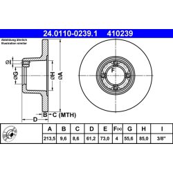 Disque de frein ATE 24.0110-0239.1 pour AUSTIN, ROVER MINI OE GBD90806