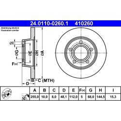 Brake Disc ATE 24.0110-0260.1 OE Ref 4B0615601B
